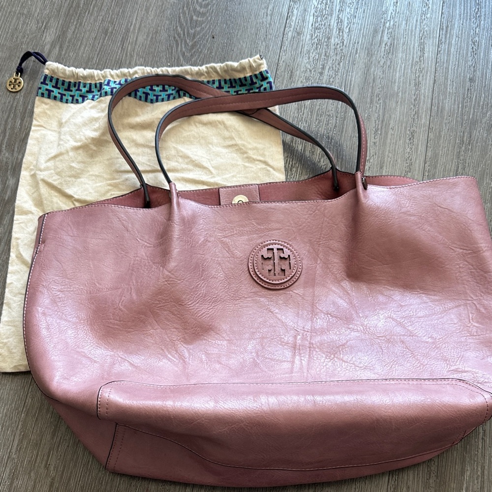 Tory Burch Dusty Rose Leather Tote